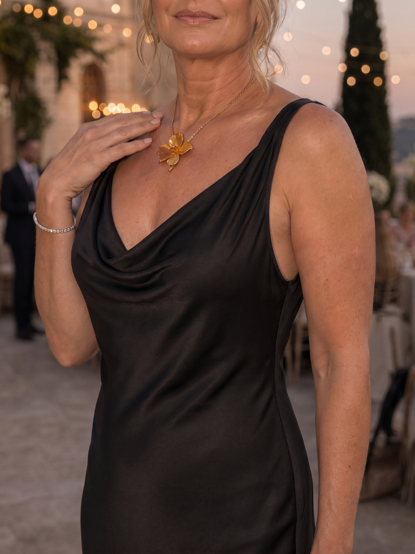 Sigler | Sleeveless Cowl Neck Fitted Maxi Dress