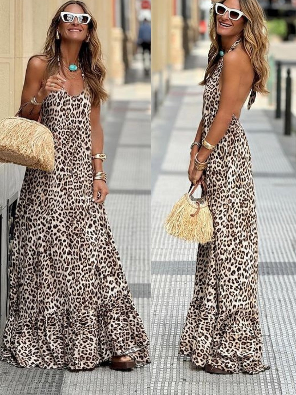 Kensi | Maxi Dress with Leopard Print