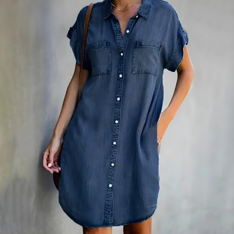 Tara | Denim Dress with Belly Coverage