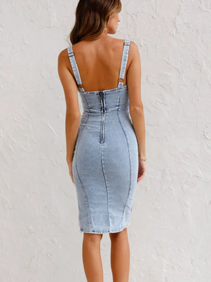 Jarra |  Denim Dress with Adjustable Straps