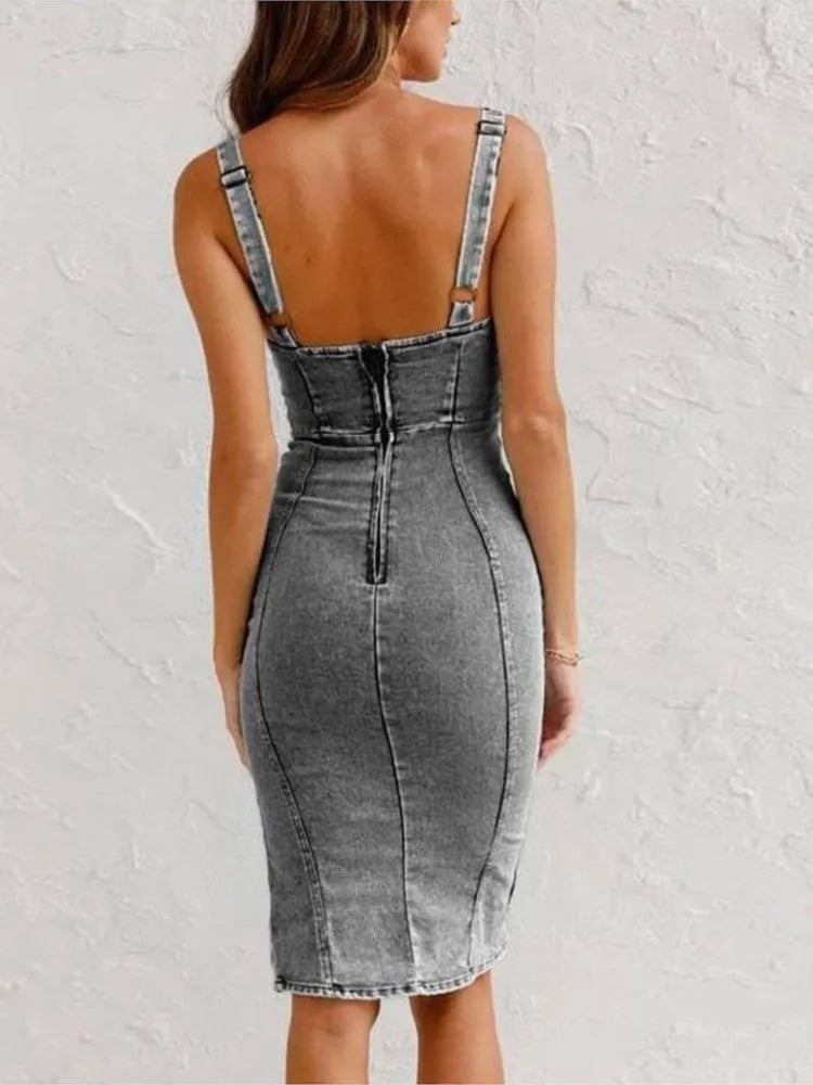 Jarra |  Denim Dress with Adjustable Straps